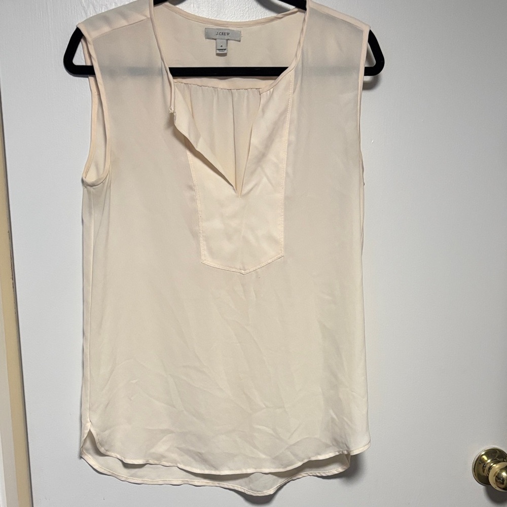 J. Crew Cream Sleeveless Blouse